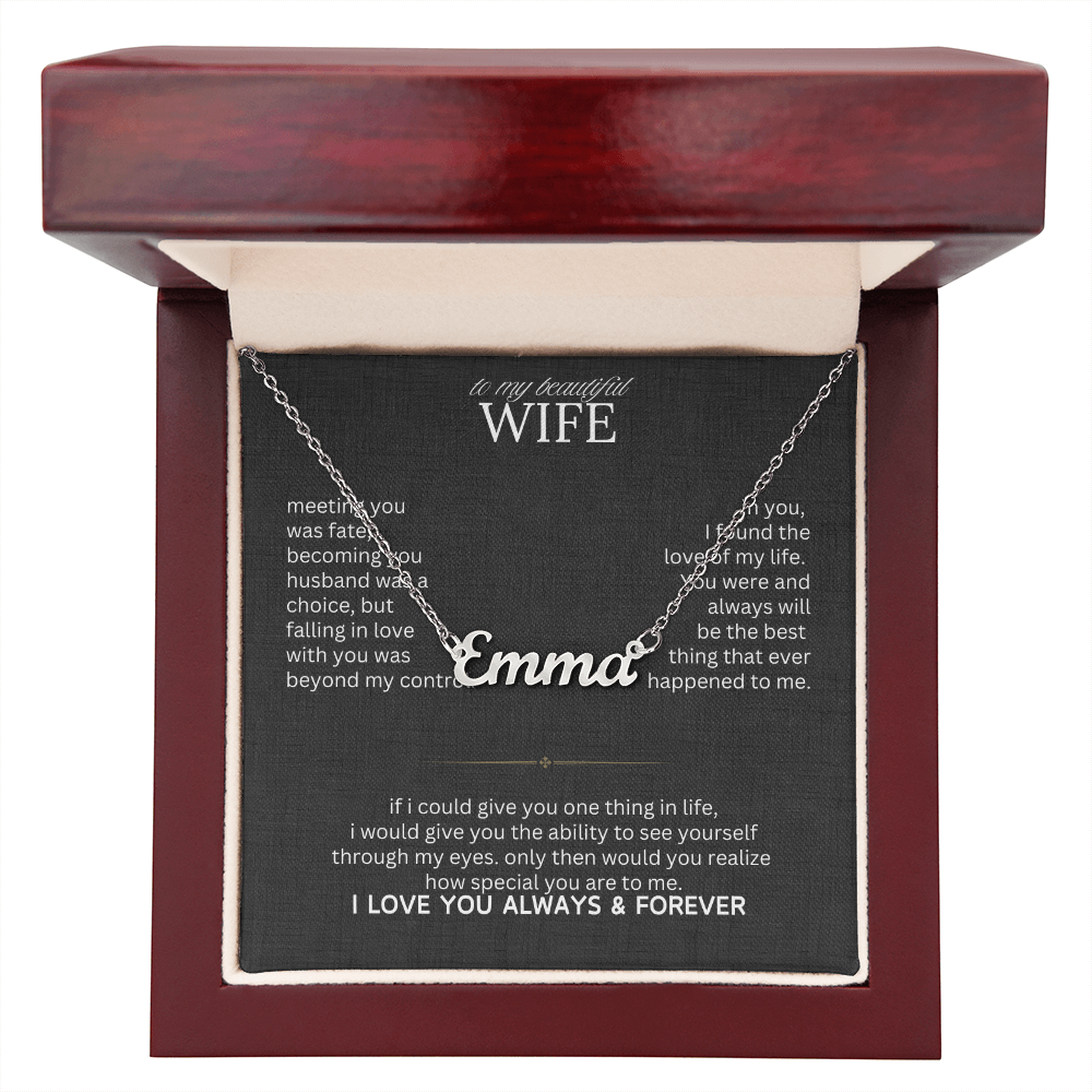 Personalized Jewelry Gift For Her, To My Wife Necklace With Message Card, Wife Gift From Husband, Anniversary Gift for Wife