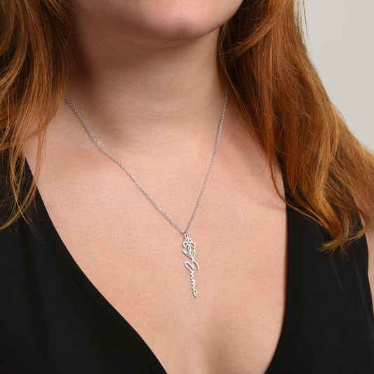 Birth Flower Name Necklace - Personalized Gold Name Necklace - Custom Floral Birthday Gift