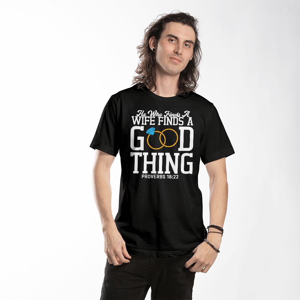Christian Couple Matching T-Shirts - Proverbs 18:22