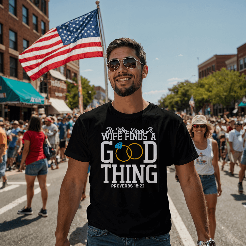 Christian Couple Matching T-Shirts - Proverbs 18:22