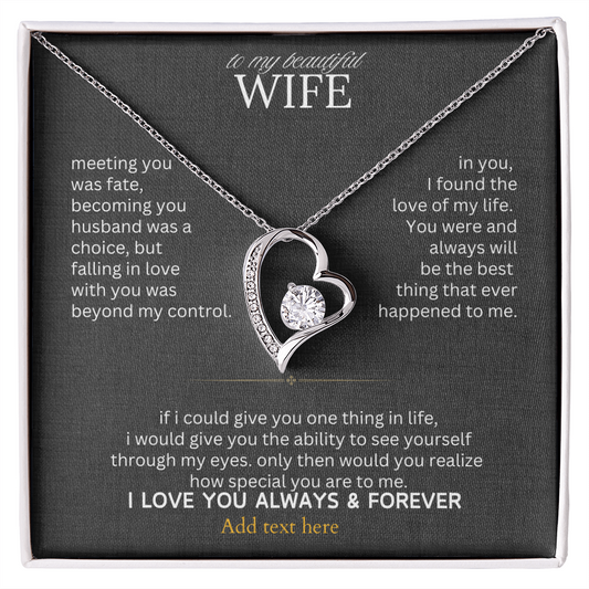 Gift for Wife " I Married You Because I Cant Live Without You" Love Knot Necklace