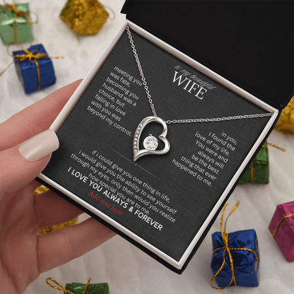 Gift for Wife " I Married You Because I Cant Live Without You" Love Knot Necklace