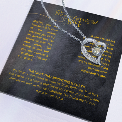 Gift for Wife "I Can't Live Without You" Gold Knot Necklace