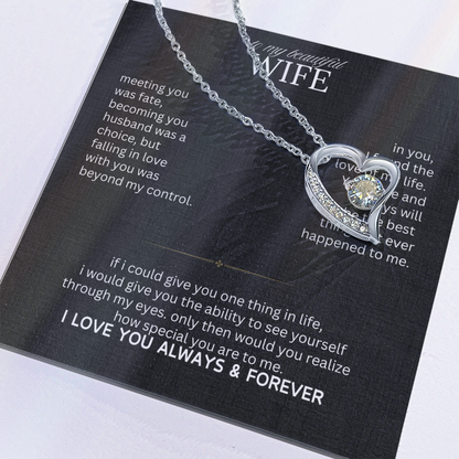 Gift for Wife " I Married You Because I Cant Live Without You" Love Knot Necklace