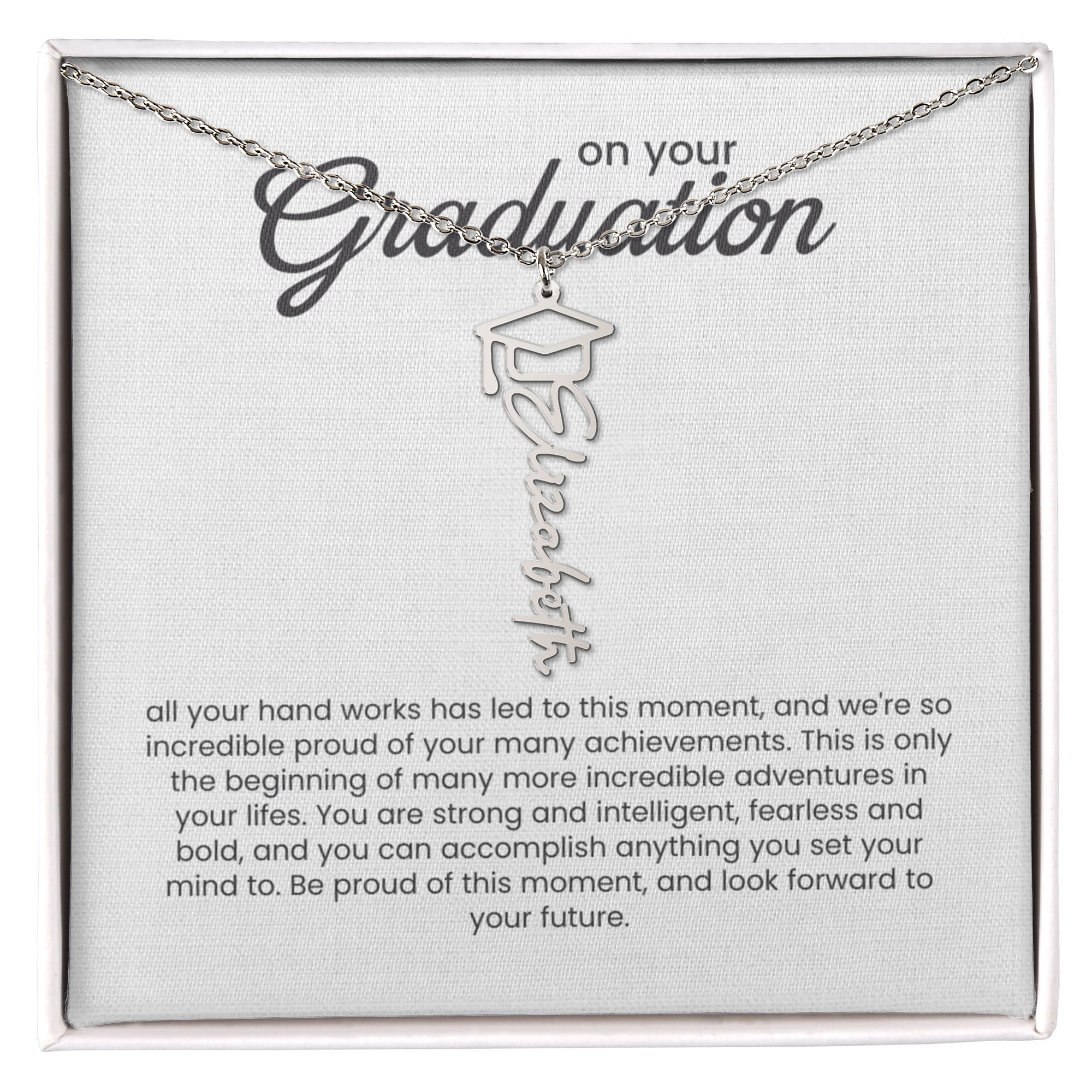 Personalized Graduation Necklace, School Engraved Necklace, College Graduation Favors, Gift For Her, Class of 2026, Memorial Necklace