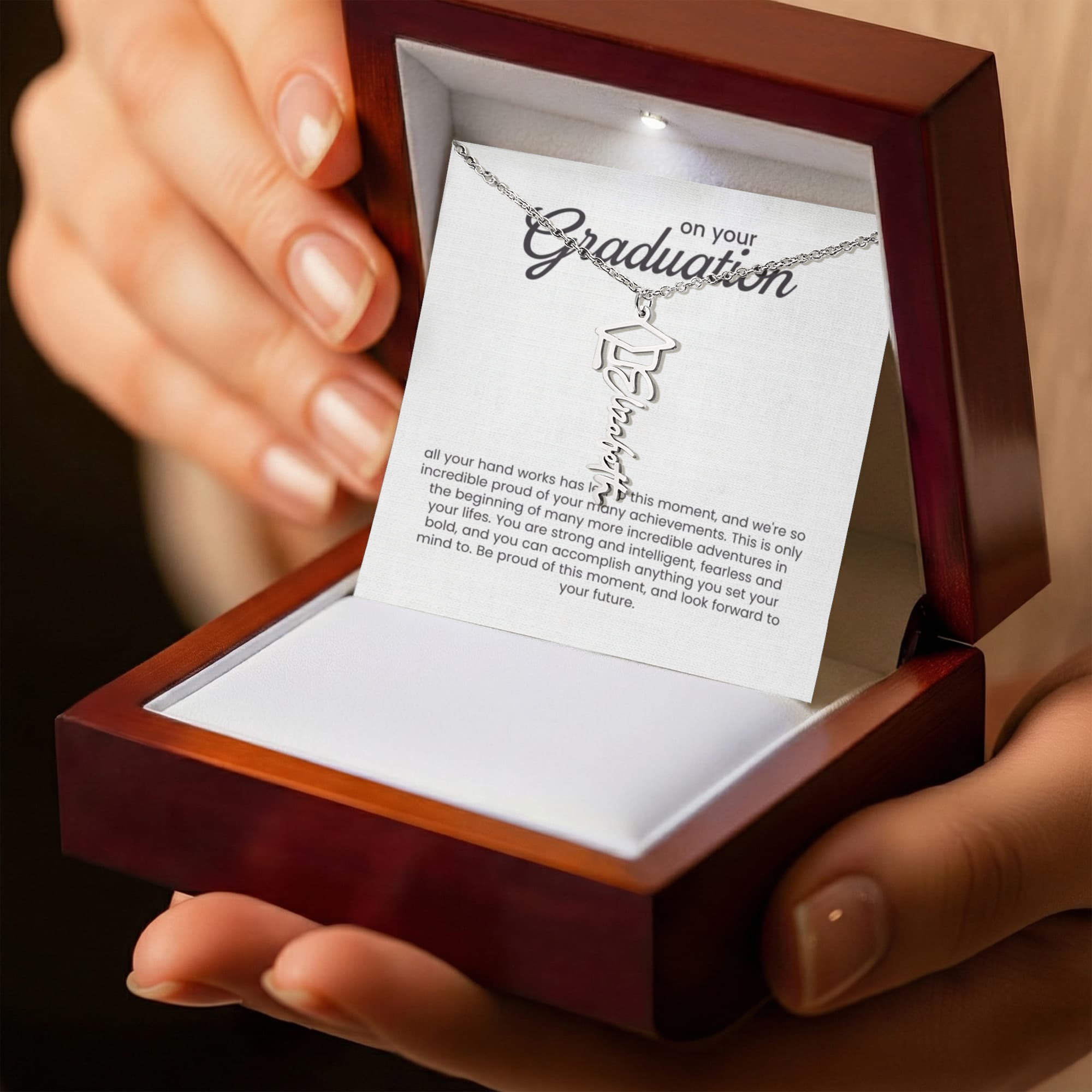Personalized Graduation Necklace, School Engraved Necklace, College Graduation Favors, Gift For Her, Class of 2026, Memorial Necklace