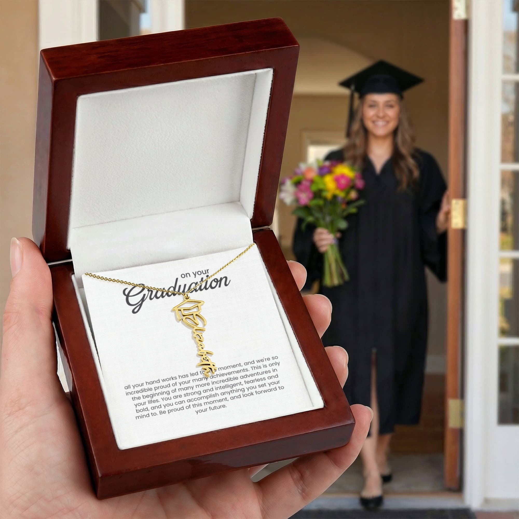 Personalized Graduation Necklace, School Engraved Necklace, College Graduation Favors, Gift For Her, Class of 2026, Memorial Necklace