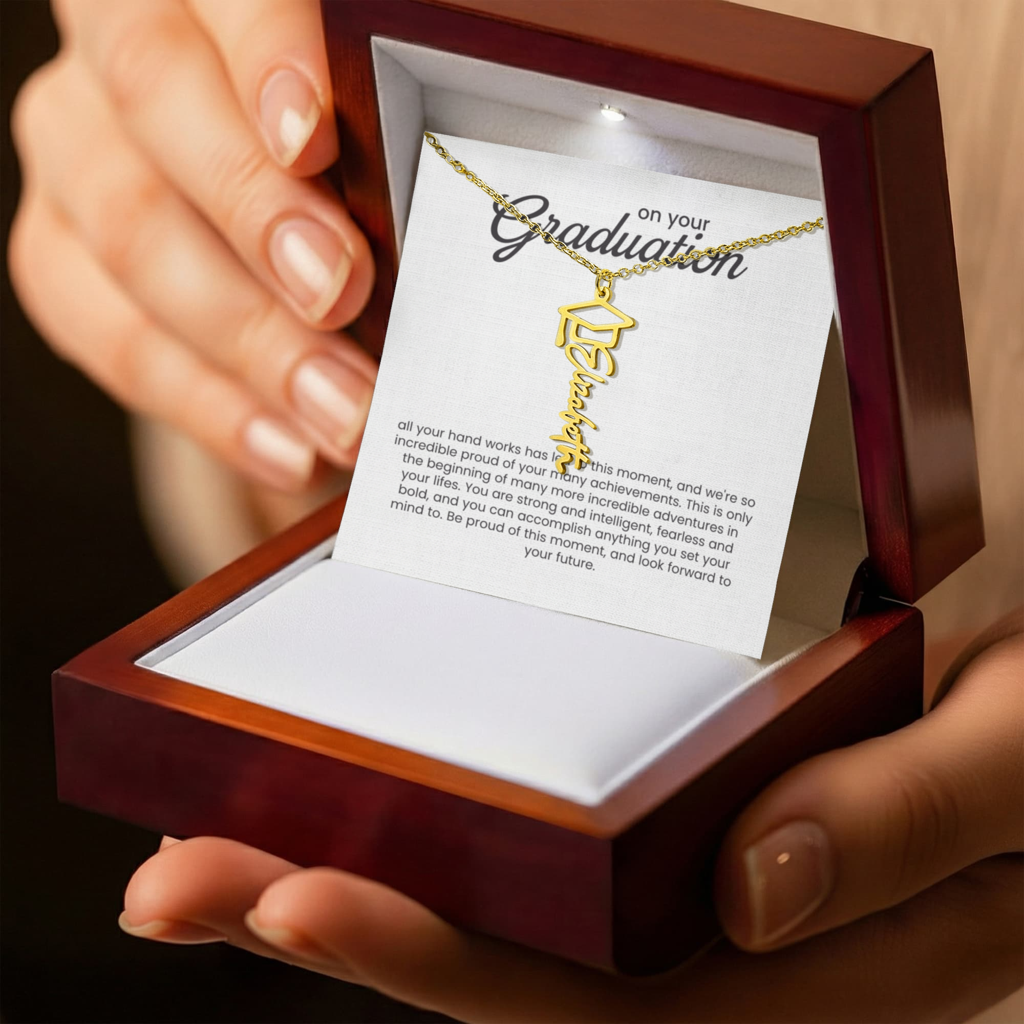 Personalized Graduation Necklace, School Engraved Necklace, College Graduation Favors, Gift For Her, Class of 2026, Memorial Necklace