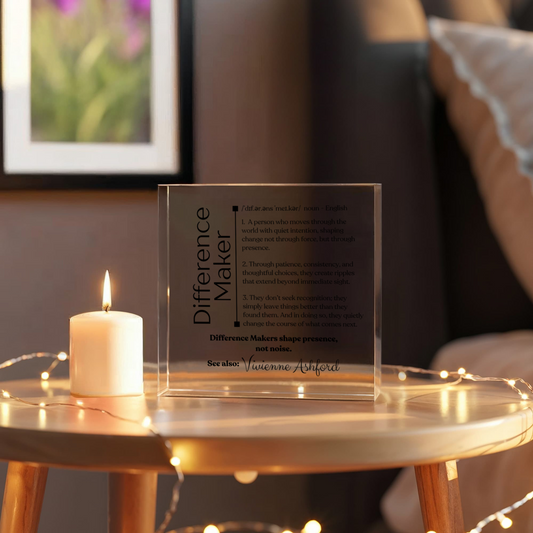 Personalized “Difference Maker” Acrylic Plaque — Teacher Gift, Coworker Thank You, Retirement Keepsake